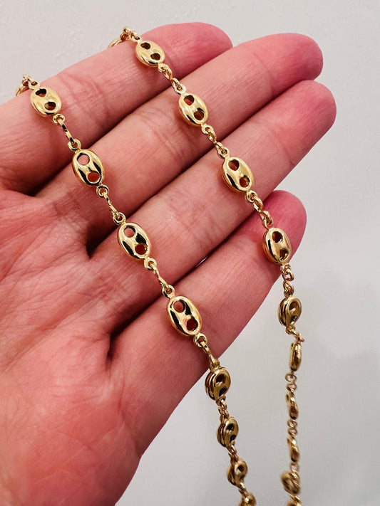 18KT Gold Filled Necklaces, Gold Filled Puff Chain Necklace | 5mm Bold Links | 22–26 by HAUS OF MONOGRAM