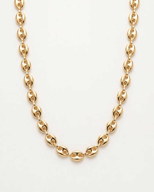 18KT Gold Filled Necklaces, Gold Filled Puff Chain Necklace | 8mm Wide 18–30 Inches by HAUS OF MONOGRAM