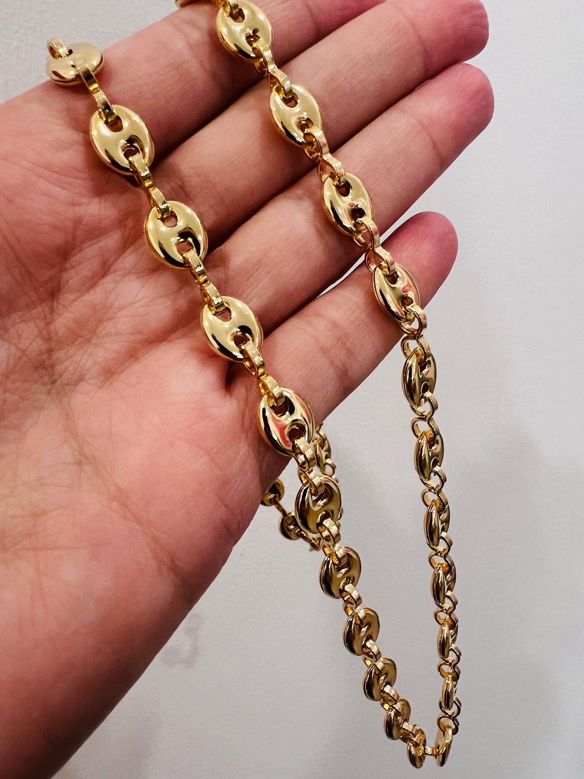 18KT Gold Filled Necklaces, Gold Filled Puff Chain Necklace | 8mm Wide 18–30 Inches by HAUS OF MONOGRAM