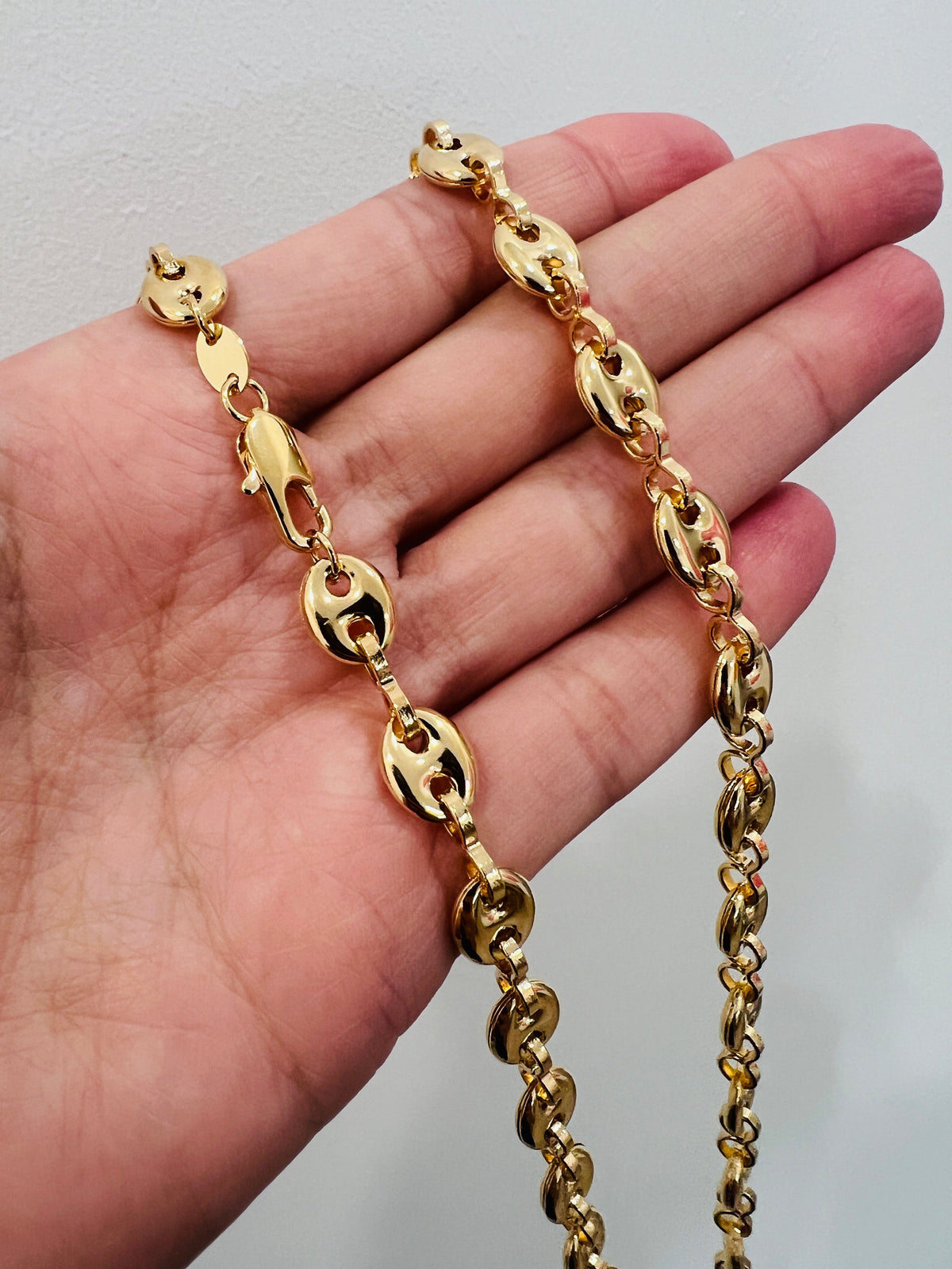 18KT Gold Filled Necklaces, Gold Filled Puff Chain Necklace | 8mm Wide 18–30 Inches by HAUS OF MONOGRAM