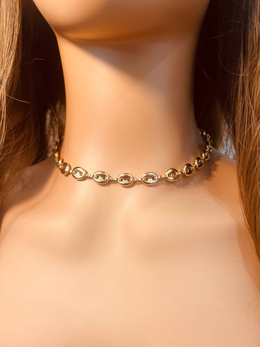 18KT Gold Filled Necklaces, Gold Filled Puff Necklace | 8mm Wide 14–30 Inch Lengths by HAUS OF MONOGRAM