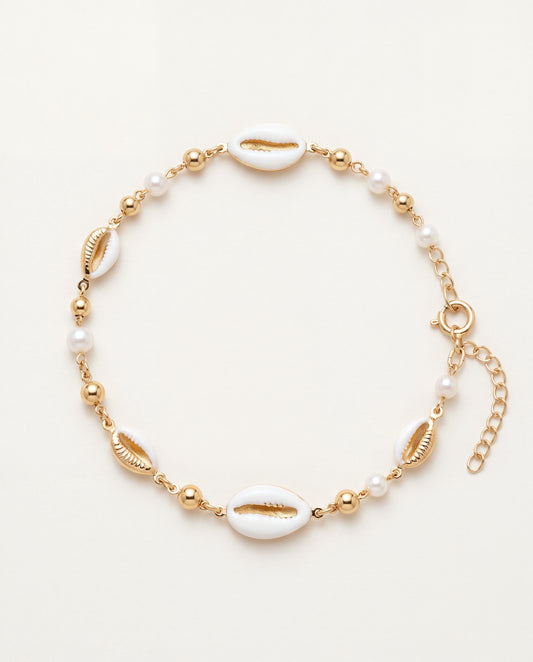 18KT Gold Filled Bracelets, Gold Filled Puka Shell Charm Bracelet | 18kt Island Shine by HAUS OF MONOGRAM