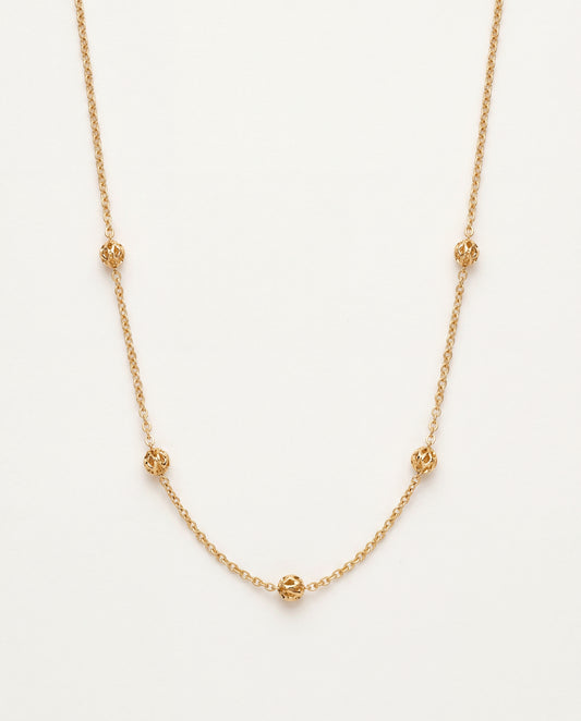 18KT Gold Filled Necklaces, Gold Filled Rolo Ball Necklace | 1mm Chain with 3mm Beads by HAUS OF MONOGRAM