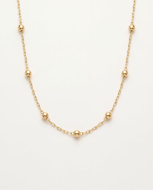 18KT Gold Filled Necklaces, Gold Filled Rolo Ball Necklace | 4.5mm Beaded Layer Chain by HAUS OF MONOGRAM