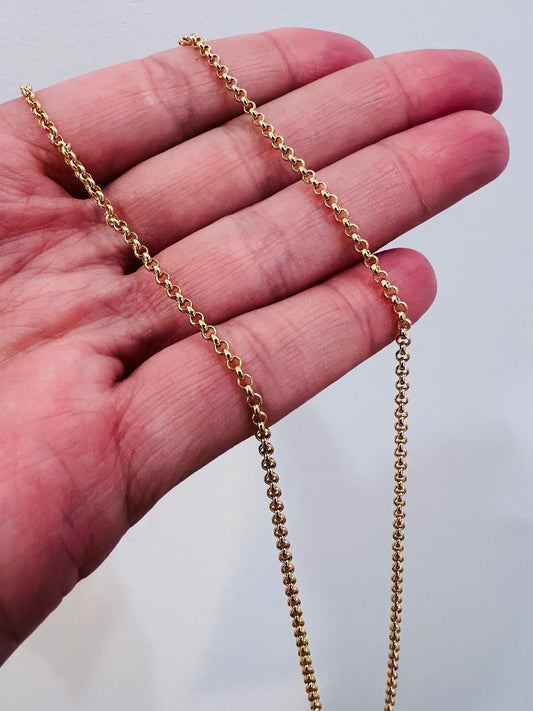 18KT Gold Filled Necklaces, Gold Filled 1.5mm Rolo Necklace | Unisex Chain by HAUS OF MONOGRAM