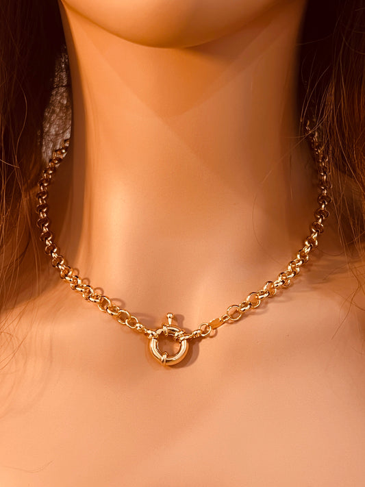 18KT Gold Filled Necklaces, Gold Filled Rolo Necklace | 5mm Bolt Clasp | 16–20 Inch by HAUS OF MONOGRAM