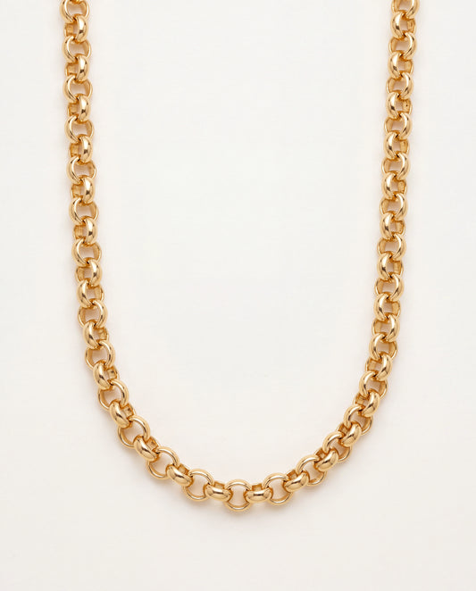 18KT Gold Filled Necklaces, Gold Filled Rolo Necklace | 7mm Chain | Bolt Ring Clasp by HAUS OF MONOGRAM