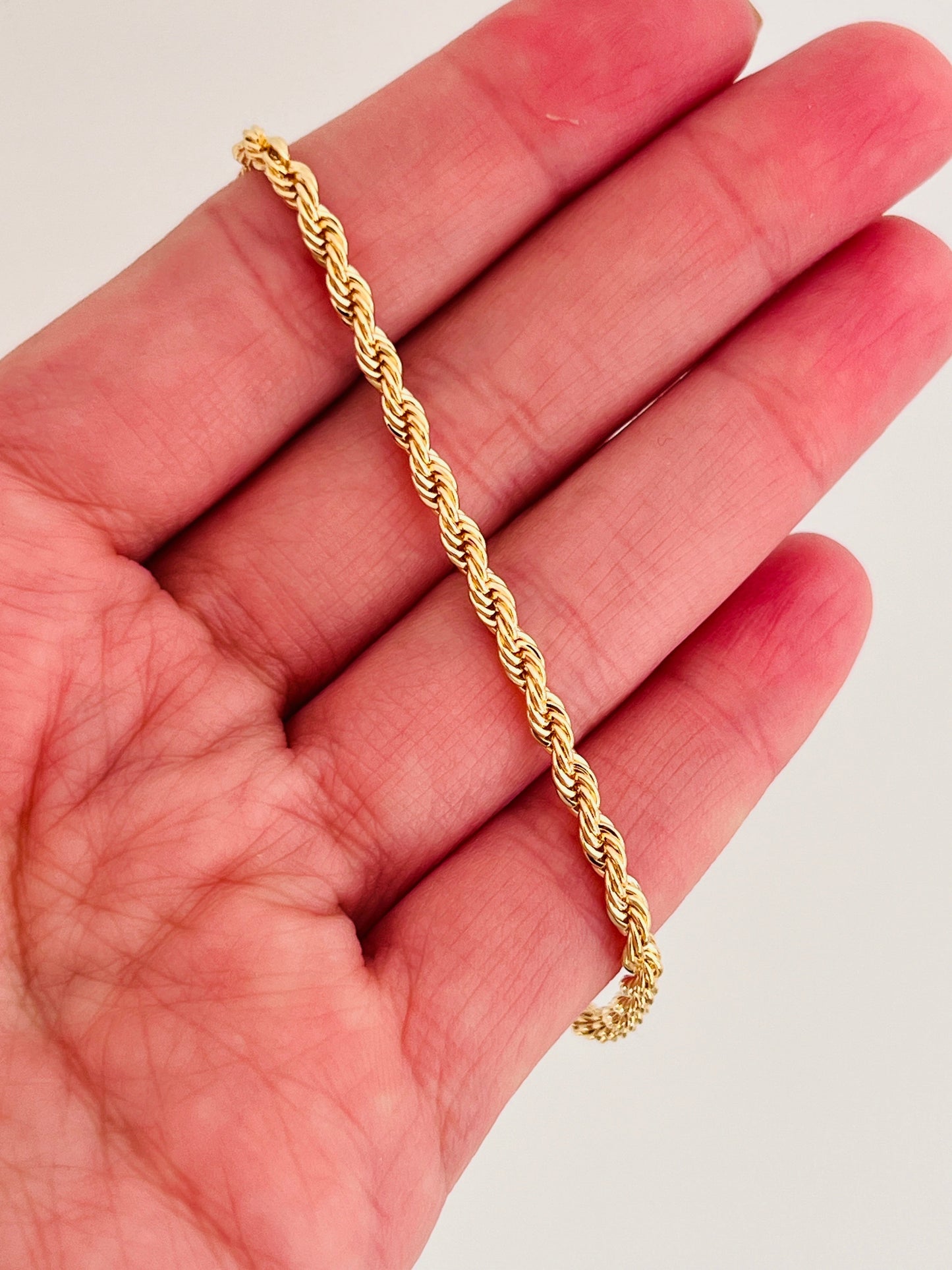 18KT Gold Filled Bracelets, Gold Filled Rope Bracelet | 3mm Waterproof Chain by HAUS OF MONOGRAM
