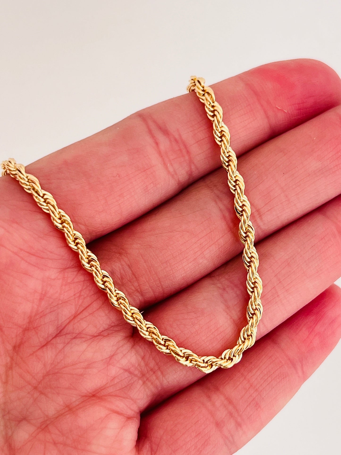 18KT Gold Filled Bracelets, Gold Filled Rope Bracelet | 3mm Waterproof Chain by HAUS OF MONOGRAM