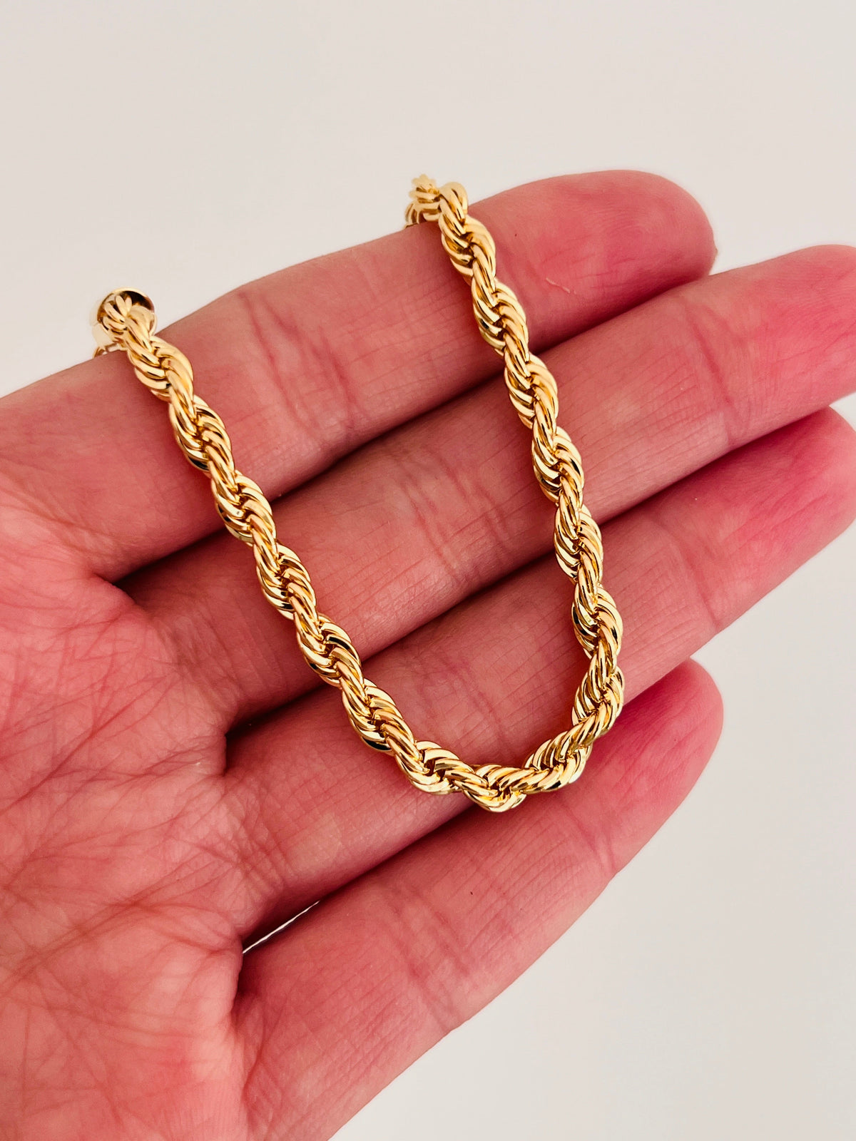 18KT Gold Filled Bracelets, Gold Filled Rope Bracelet | 4mm Width | Multiple Sizes by HAUS OF MONOGRAM