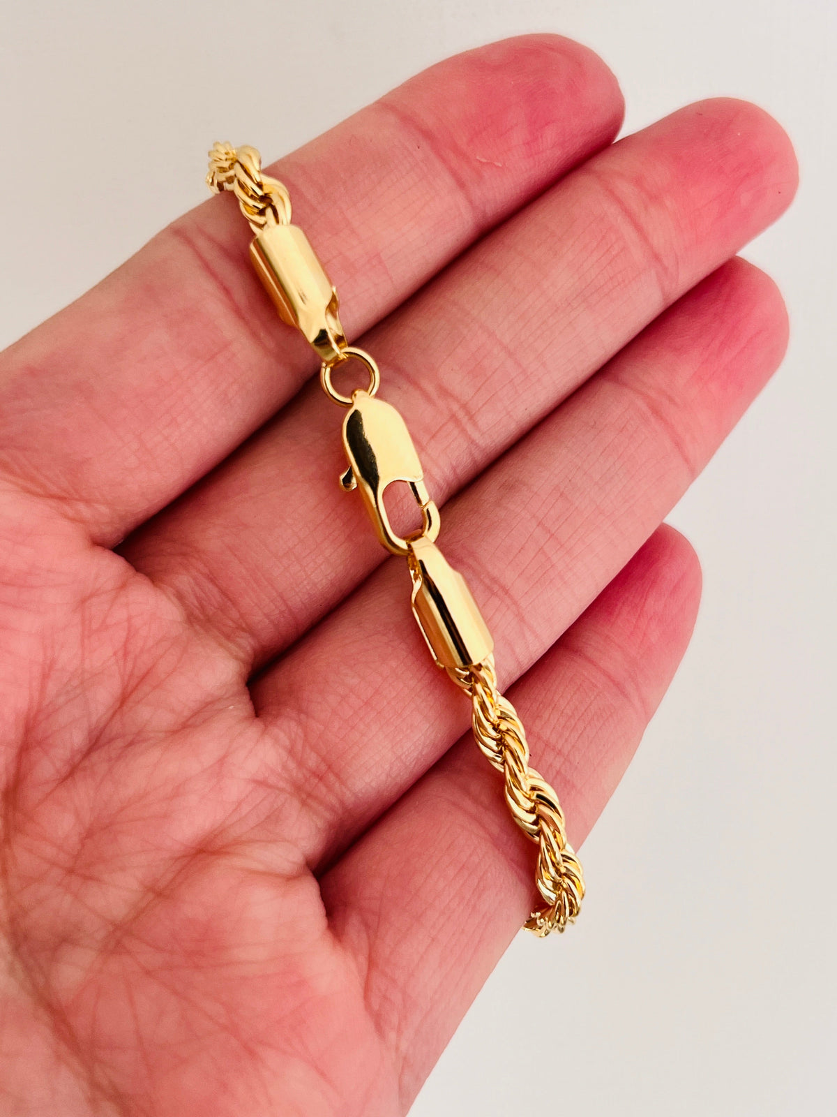 18KT Gold Filled Bracelets, Gold Filled Rope Bracelet | 4mm Width | Multiple Sizes by HAUS OF MONOGRAM
