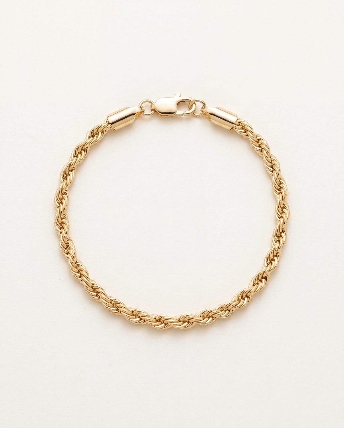 18KT Gold Filled Bracelets, Gold Filled Rope Bracelet | 4mm Width | Multiple Sizes by HAUS OF MONOGRAM