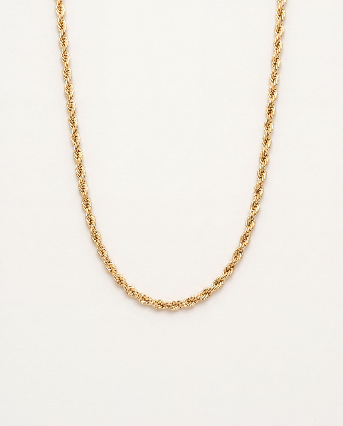 18KT Gold Filled Necklaces, Gold Filled Rope Chain | 4mm Width | 18–30 Inch Options by HAUS OF MONOGRAM