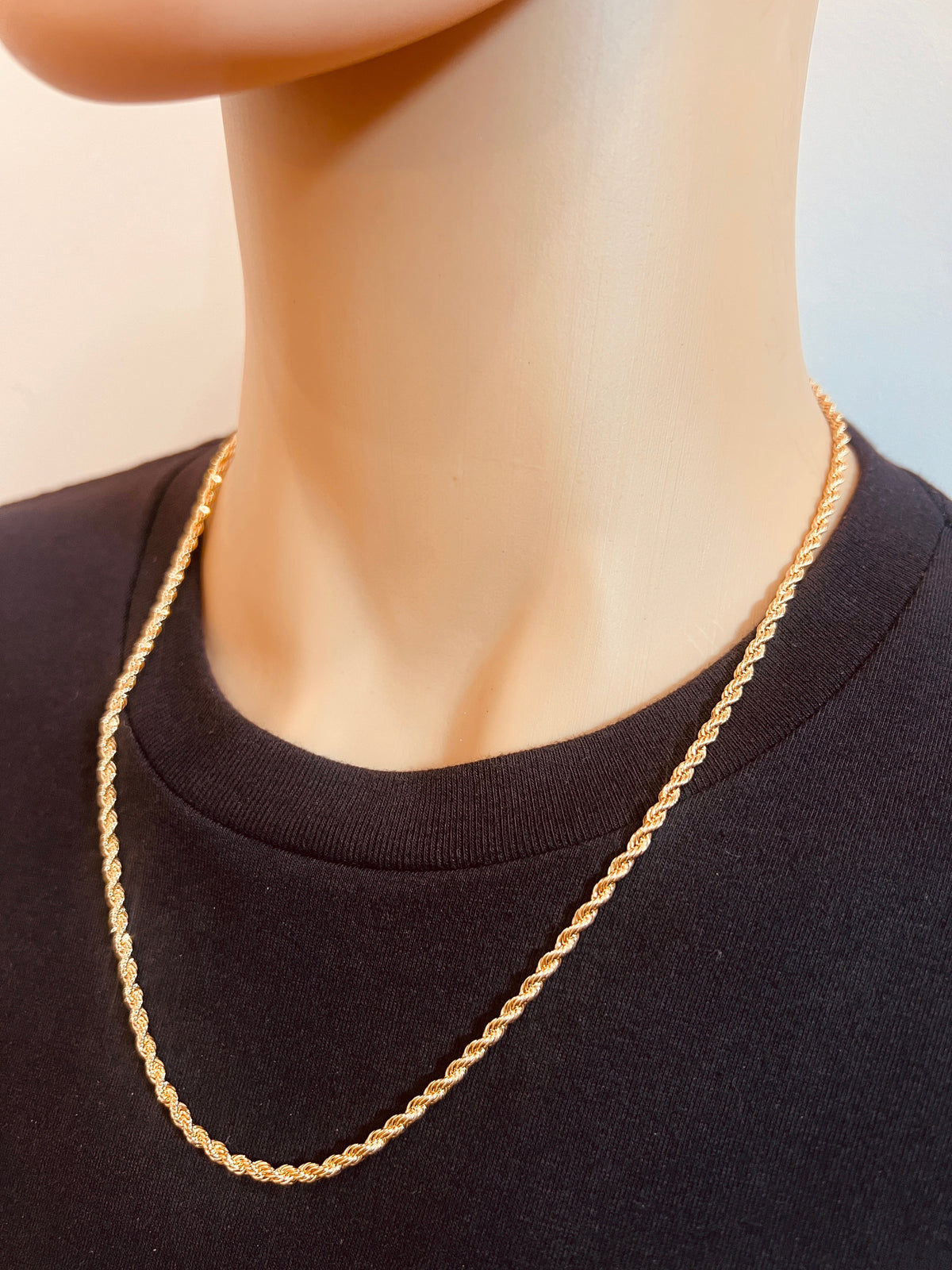 18KT Gold Filled Necklaces, Gold Filled Rope Chain | 4mm Width | 18–30 Inch Options by HAUS OF MONOGRAM