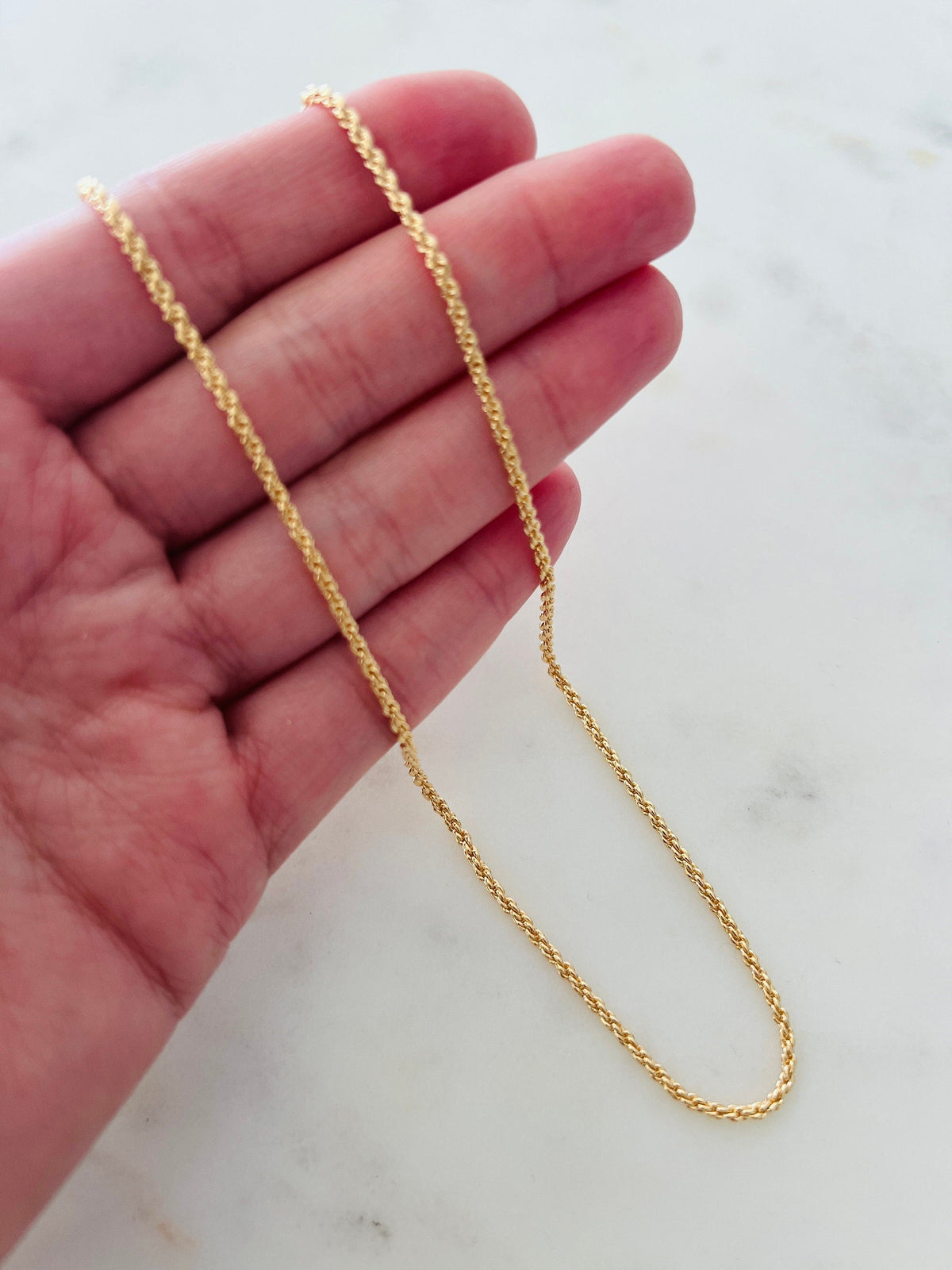 18KT Gold Filled Necklaces, Gold Filled Rope Necklace | 1.8mm Chain in 16–30" by HAUS OF MONOGRAM