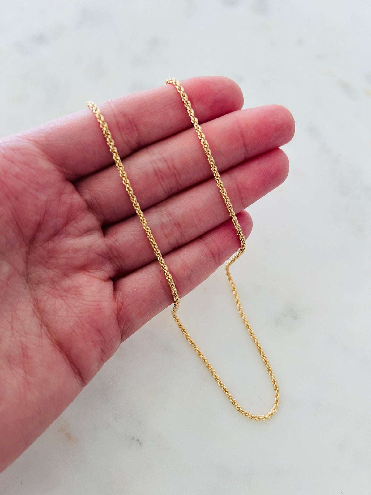 18KT Gold Filled Necklaces, Gold Filled Rope Necklace | 1.8mm Chain in 16–30" by HAUS OF MONOGRAM