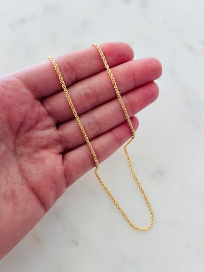 18KT Gold Filled Necklaces, Gold Filled Rope Necklace | 1.8mm Chain in 16–30" by HAUS OF MONOGRAM