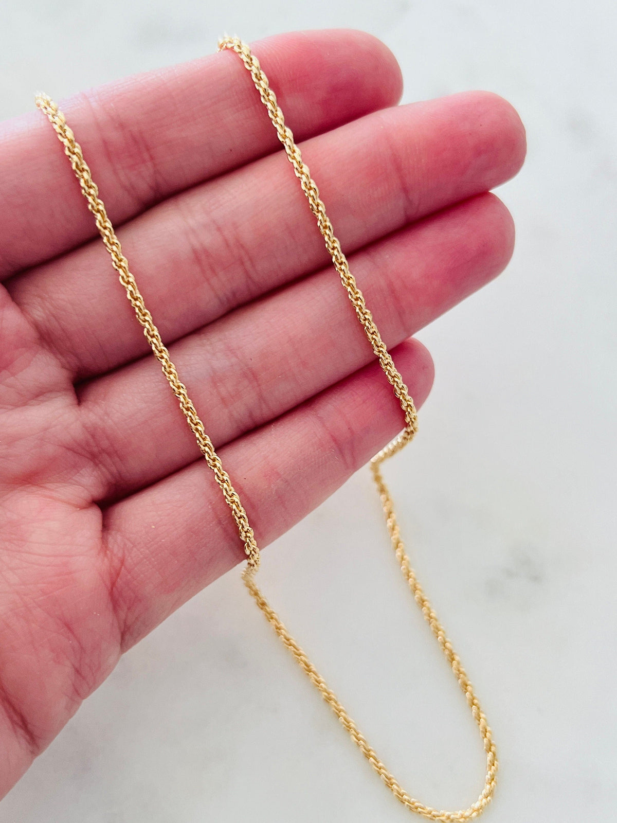 18KT Gold Filled Necklaces, Gold Filled Rope Necklace | 1.8mm Chain in 16–30" by HAUS OF MONOGRAM