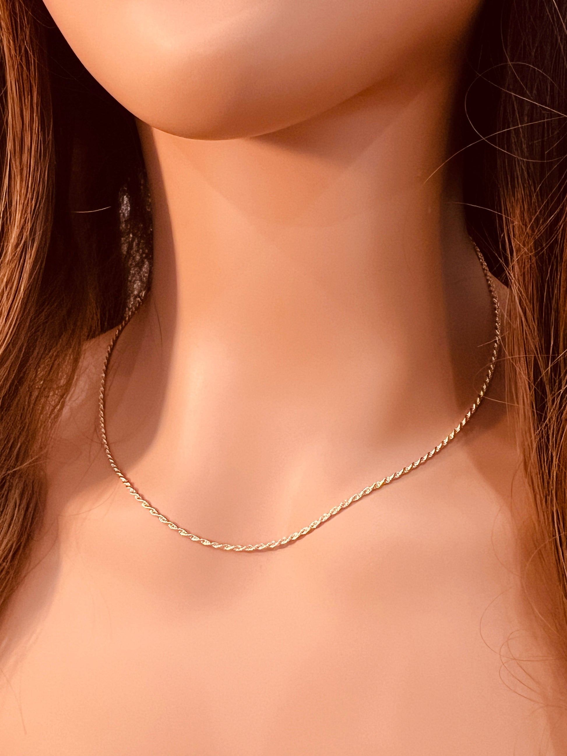 18KT Gold Filled Necklaces, Gold Filled Rope Necklace | 1mm Slim Classic Everyday Chain by HAUS OF MONOGRAM