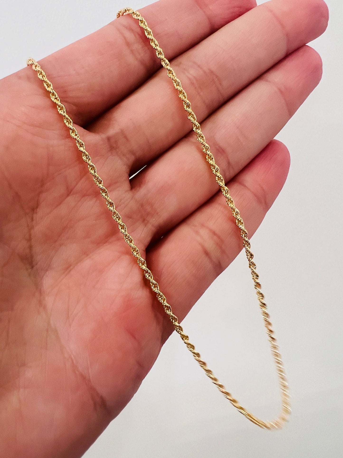 18KT Gold Filled Necklaces, Gold Filled Rope Necklace | 1mm Slim Classic Everyday Chain by HAUS OF MONOGRAM