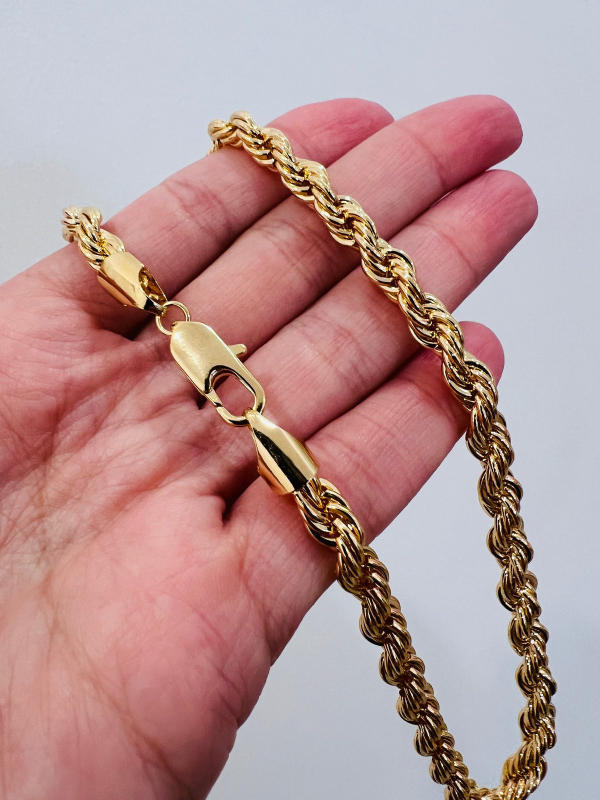 18KT Gold Filled Necklaces, Gold Filled Rope Necklace | 6mm Wide Chain in 16 Inch by HAUS OF MONOGRAM