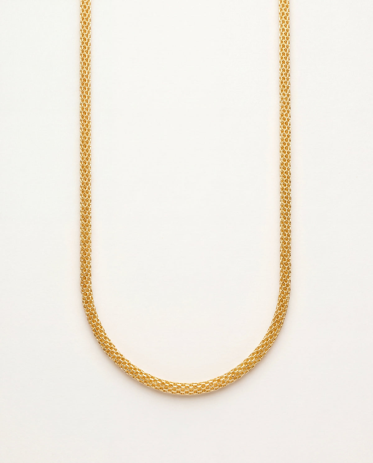 18KT Gold Filled Necklaces, Gold Filled Round Mesh Chain | 3mm Width | 16–24 Inch by HAUS OF MONOGRAM