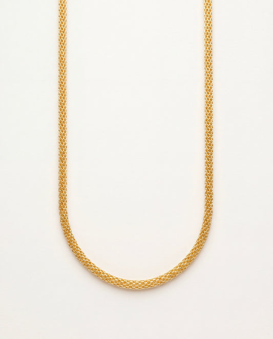 18KT Gold Filled Necklaces, Gold Filled Round Mesh Chain | 3mm Width | 16–24 Inch by HAUS OF MONOGRAM