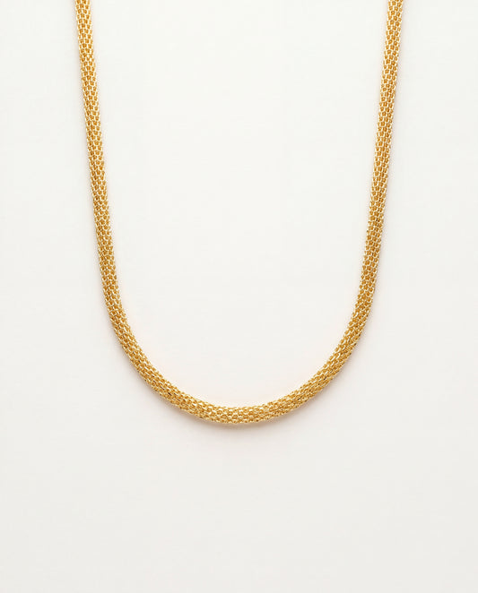 18KT Gold Filled Necklaces, Gold Filled Round Mesh Necklace | 3mm Width | 16–24 Inch by HAUS OF MONOGRAM