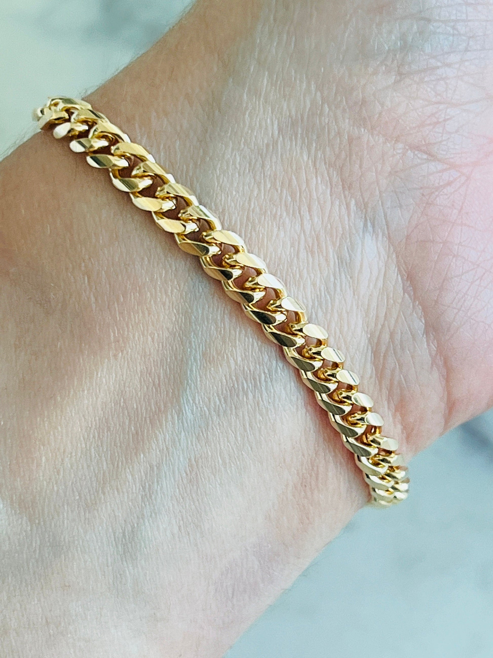 18KT Gold Filled Bracelets, Gold Filled Saint Benedict Charm Bracelet | 7" Dangling Protection Jewelry by HAUS OF MONOGRAM