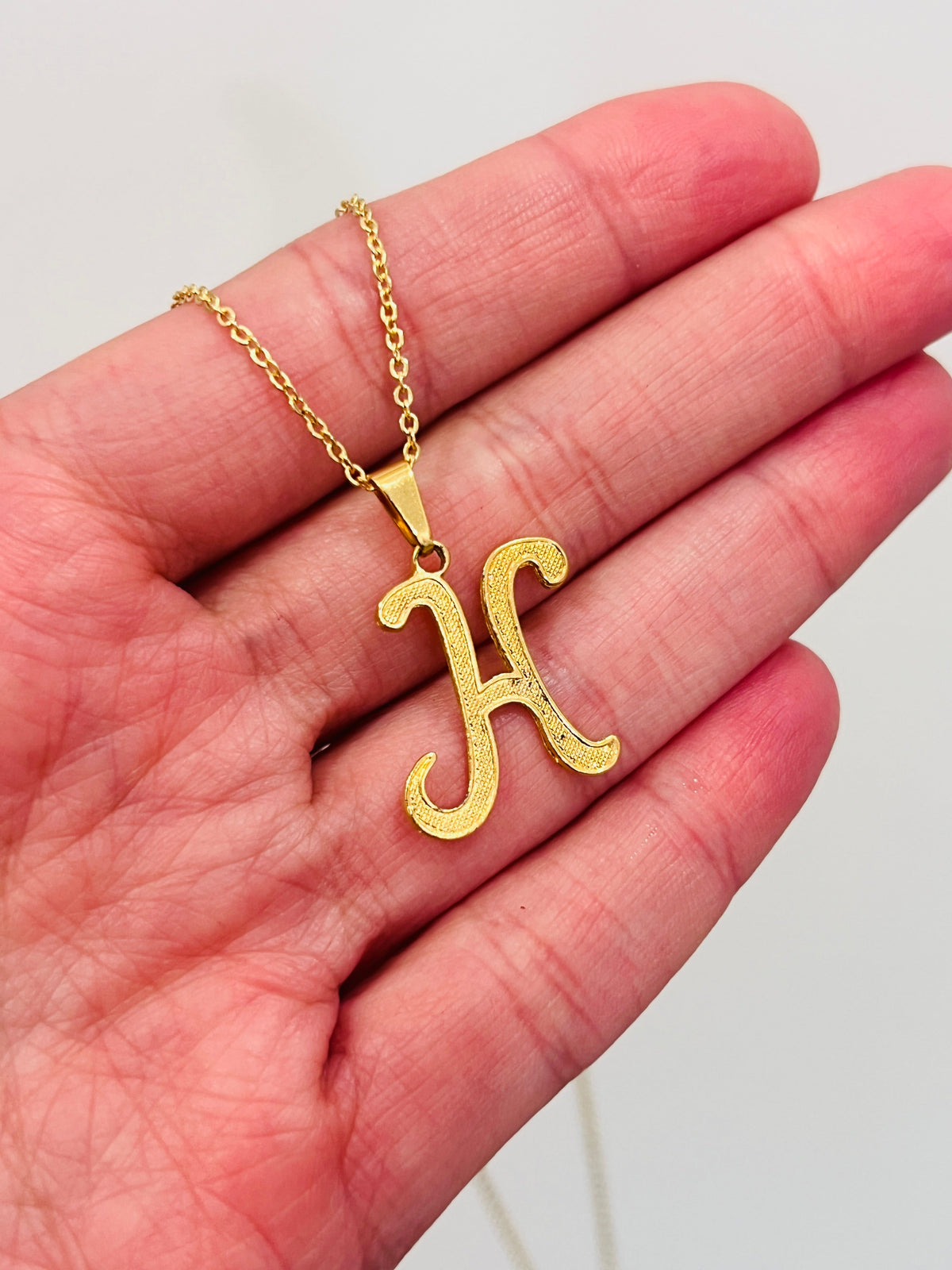 18KT Gold Filled Necklaces, Gold Filled Script Initial Necklace | Personalized Elegance by HAUS OF MONOGRAM