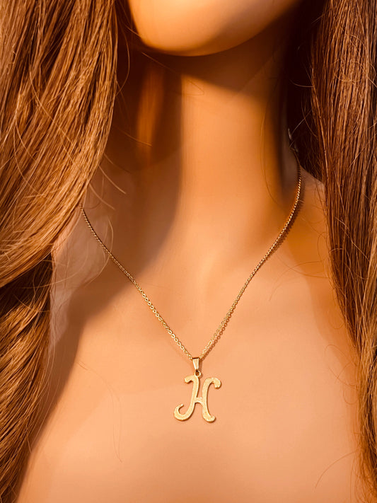 Gold Filled Script Initial Necklace | Personalized Elegance by HAUS OF MONOGRAM