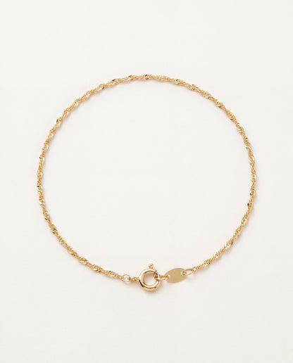 18KT Gold Filled Bracelets, Gold Filled Singapore Bracelet | 1mm Twist | 6.5" or 7" by HAUS OF MONOGRAM