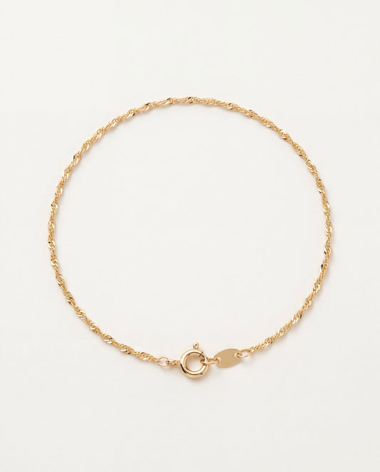 18KT Gold Filled Bracelets, Gold Filled Singapore Bracelet | 1mm Twist | 6.5" or 7" by HAUS OF MONOGRAM