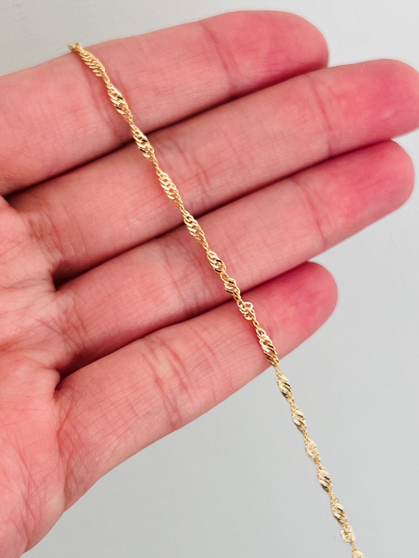 18KT Gold Filled Bracelets, Gold Filled Singapore Bracelet | 1mm Twist | 6.5" or 7" by HAUS OF MONOGRAM