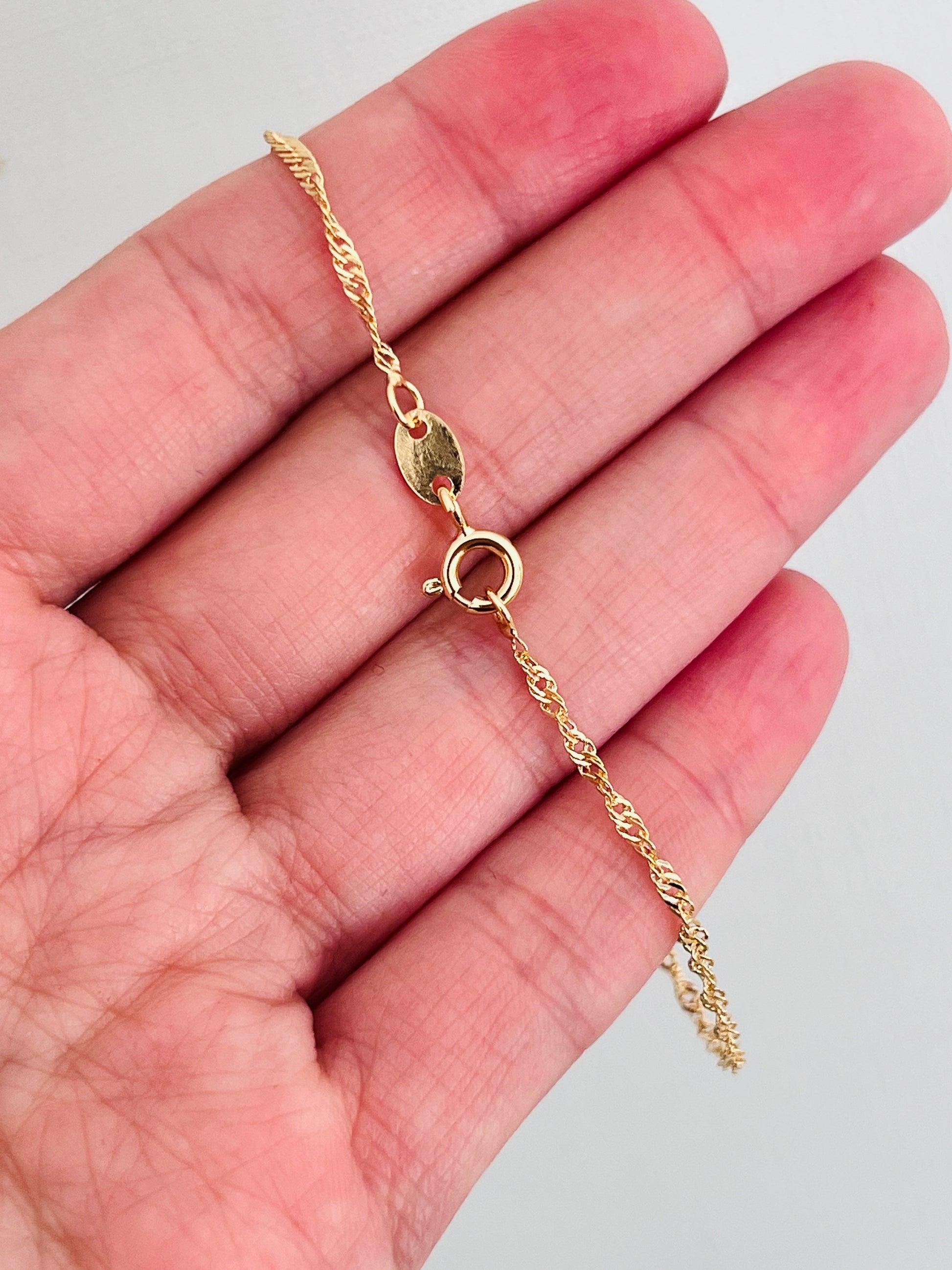 18KT Gold Filled Bracelets, Gold Filled Singapore Bracelet | 1mm Twist | 6.5" or 7" by HAUS OF MONOGRAM