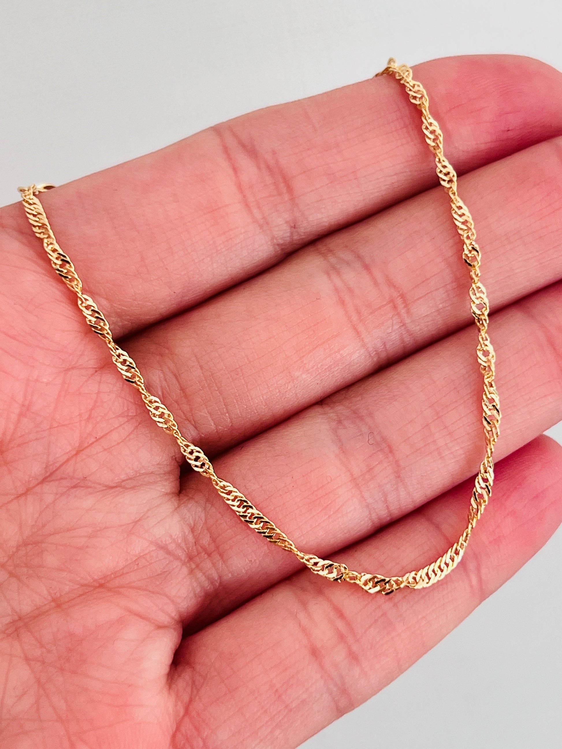 18KT Gold Filled Bracelets, Gold Filled Singapore Bracelet | 1mm Twist | 6.5" or 7" by HAUS OF MONOGRAM