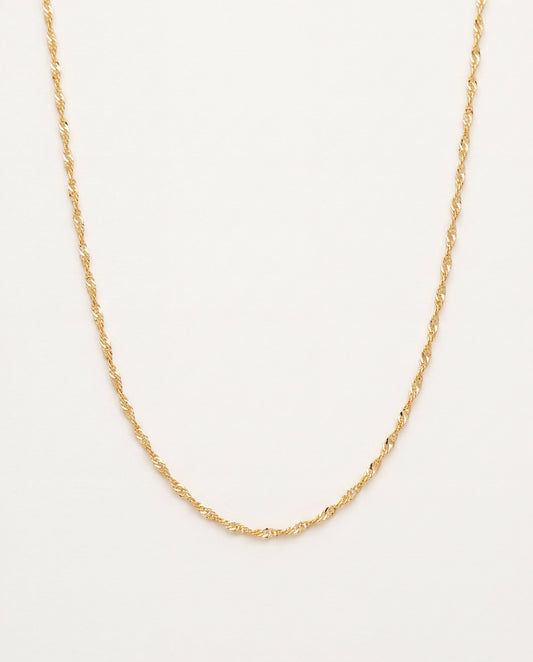 18KT Gold Filled Necklaces, Gold Filled Singapore Necklace | 1mm Twisted Chain Shine by HAUS OF MONOGRAM