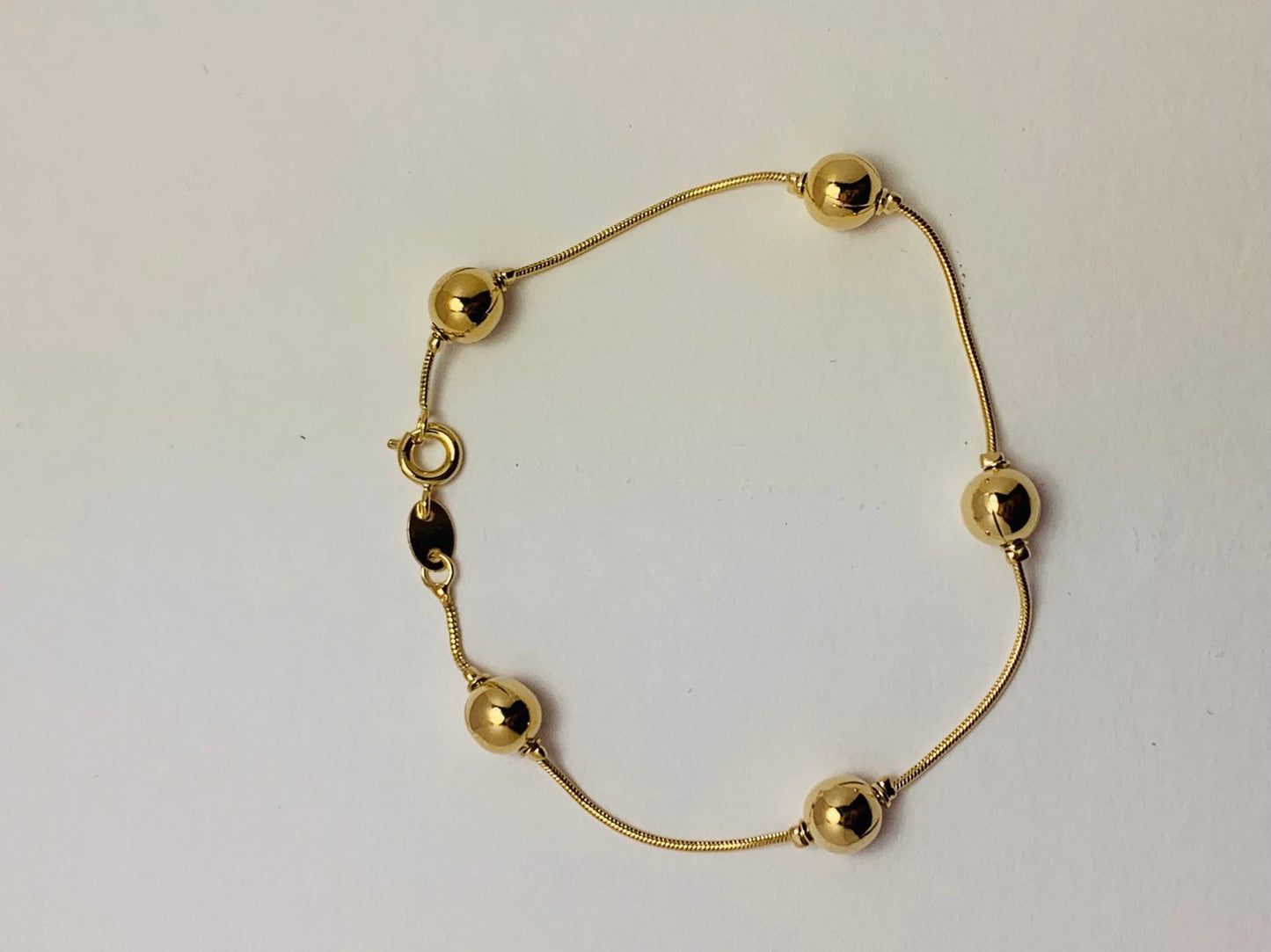 18KT Gold Filled Bracelets, Gold Filled Snake Ball Bracelet | Bold 8mm Beaded Jewelry by HAUS OF MONOGRAM