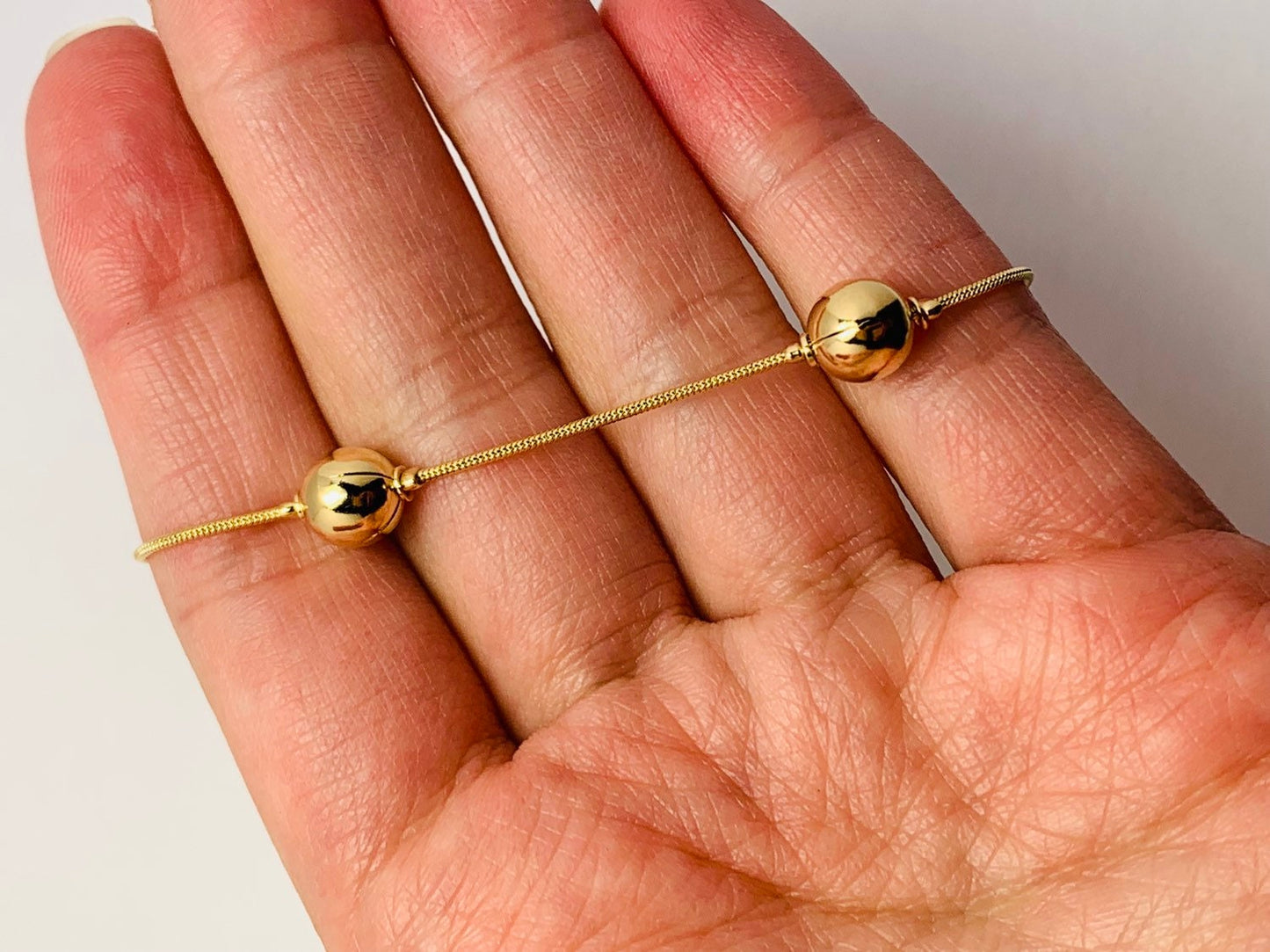 18KT Gold Filled Bracelets, Gold Filled Snake Ball Bracelet | Bold 8mm Beaded Jewelry by HAUS OF MONOGRAM