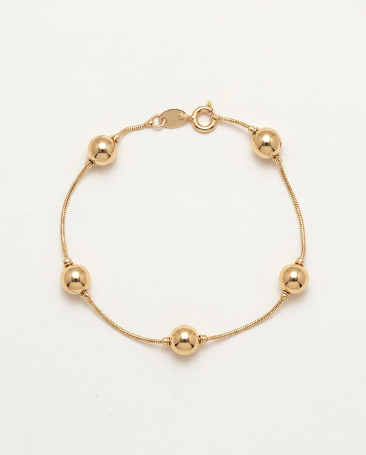 18KT Gold Filled Bracelets, Gold Filled Snake Ball Bracelet | Bold 8mm Beaded Jewelry by HAUS OF MONOGRAM