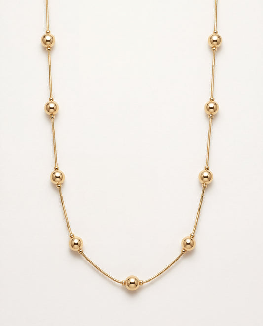 18KT Gold Filled Necklaces, Gold Filled Snake Ball Necklace | 8mm Bead Chain Design by HAUS OF MONOGRAM