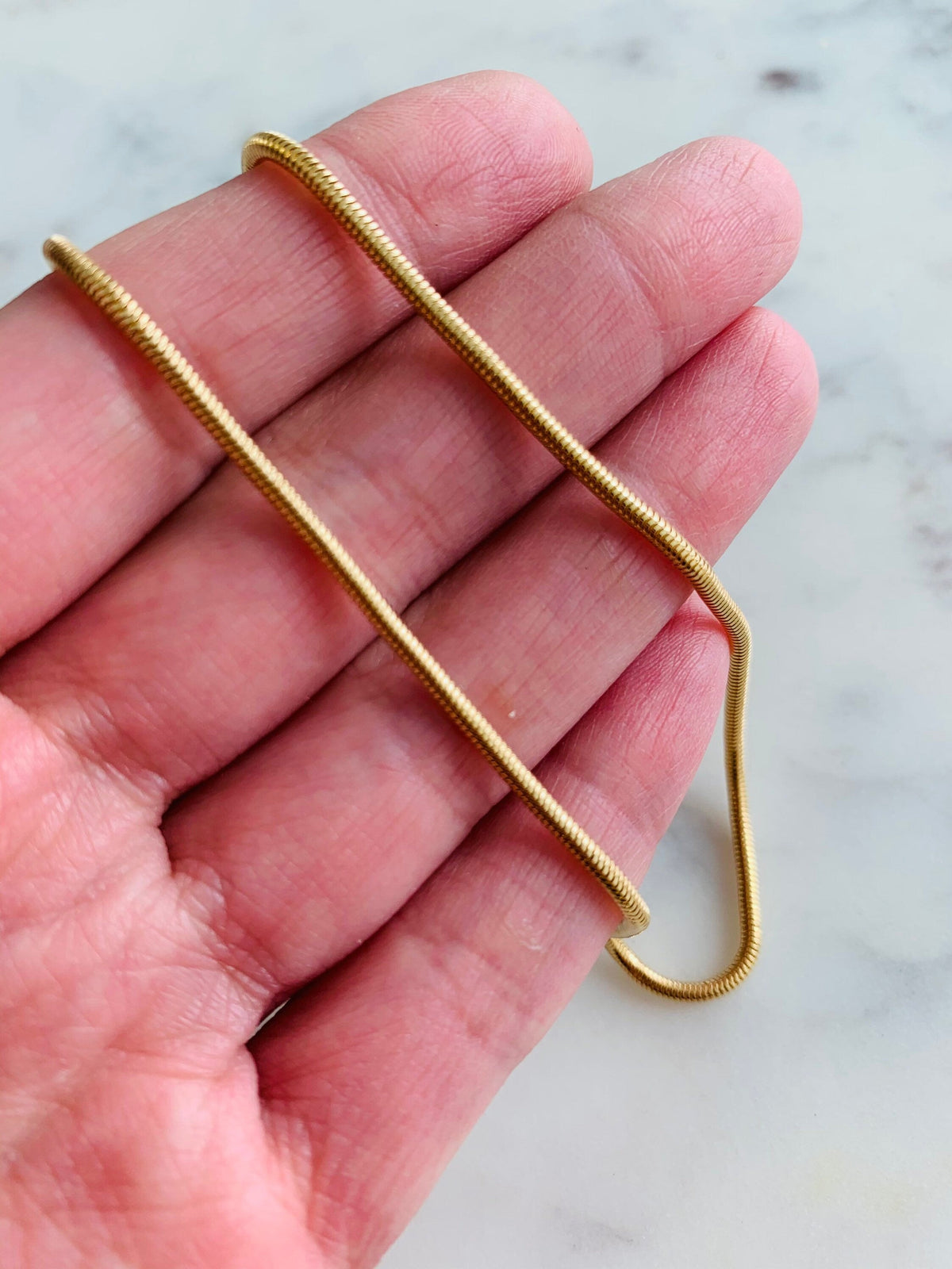 18KT Gold Filled Necklaces, Gold Filled Snake Chain Necklace | 2.5mm Wide 18–20 Inch by HAUS OF MONOGRAM