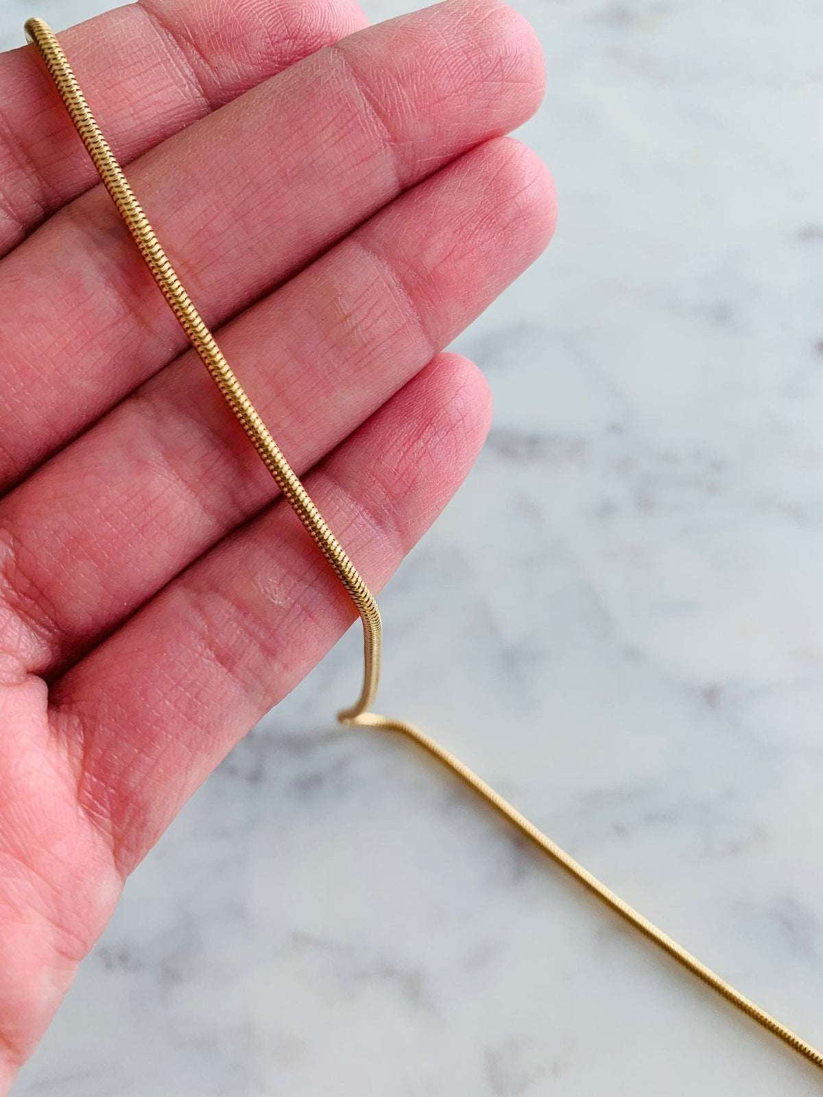 18KT Gold Filled Necklaces, Gold Filled Snake Chain Necklace | 2.5mm Wide 18–20 Inch by HAUS OF MONOGRAM