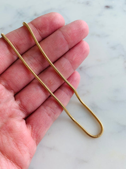18KT Gold Filled Necklaces, Gold Filled Snake Chain Necklace | 2.5mm Wide 18–20 Inch by HAUS OF MONOGRAM