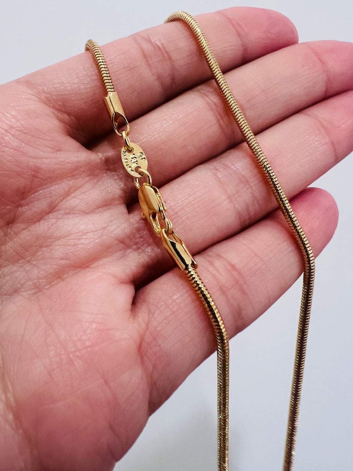 18KT Gold Filled Necklaces, Gold Filled Snake Chain Necklace | 2mm | 18–24 Inches by HAUS OF MONOGRAM