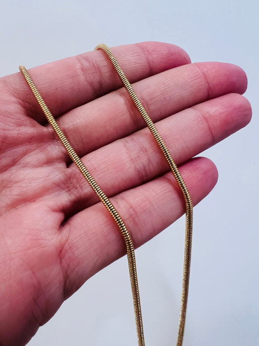 18KT Gold Filled Necklaces, Gold Filled Snake Chain Necklace | 2mm | 18–24 Inches by HAUS OF MONOGRAM
