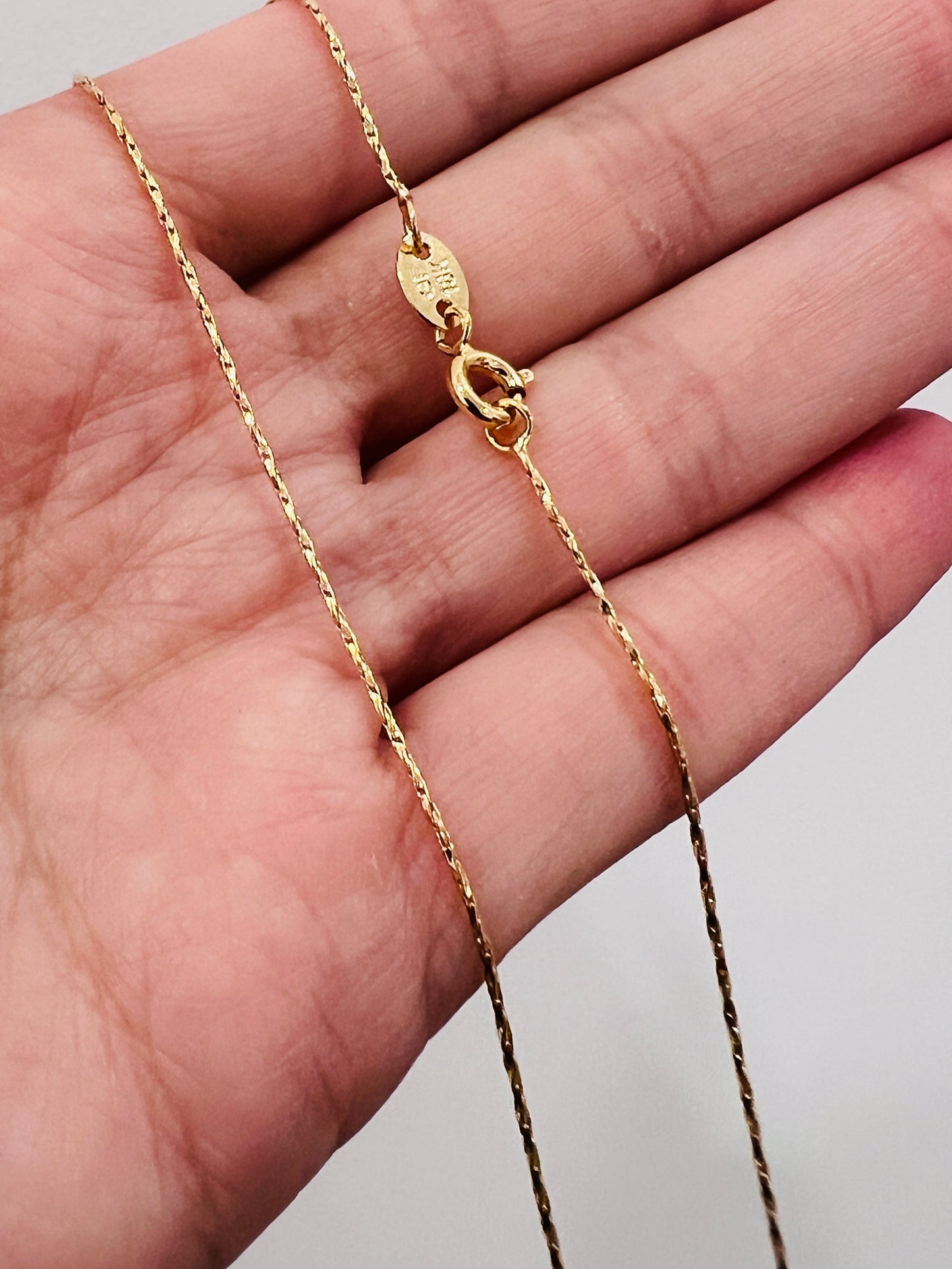 18KT Gold Filled Necklaces, Gold Filled Snake Necklace | 0.8mm Twist Chain | 16" 18" Length by HAUS OF MONOGRAM