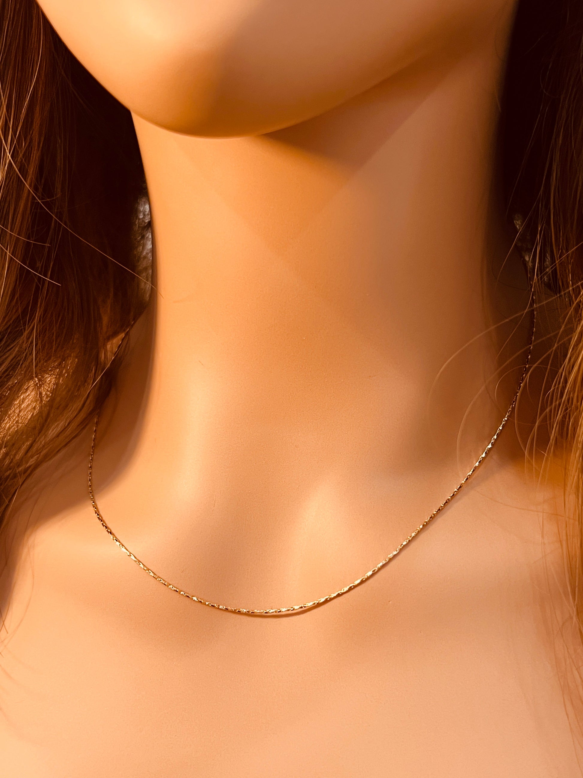 18KT Gold Filled Necklaces, Gold Filled Snake Necklace | 0.8mm Twist Chain | 16" 18" Length by HAUS OF MONOGRAM