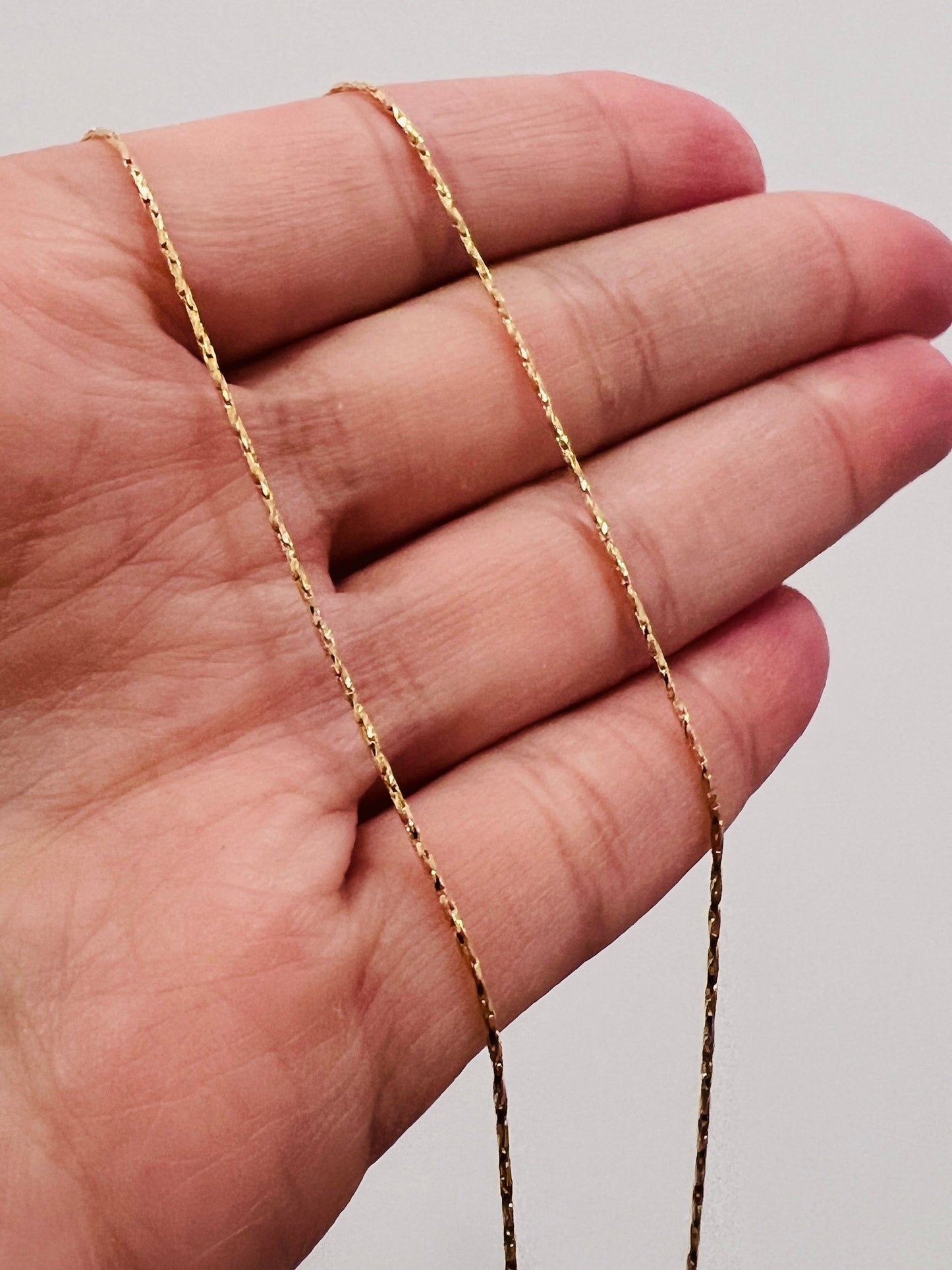 18KT Gold Filled Necklaces, Gold Filled Snake Necklace | 0.8mm Twist Chain | 16" 18" Length by HAUS OF MONOGRAM