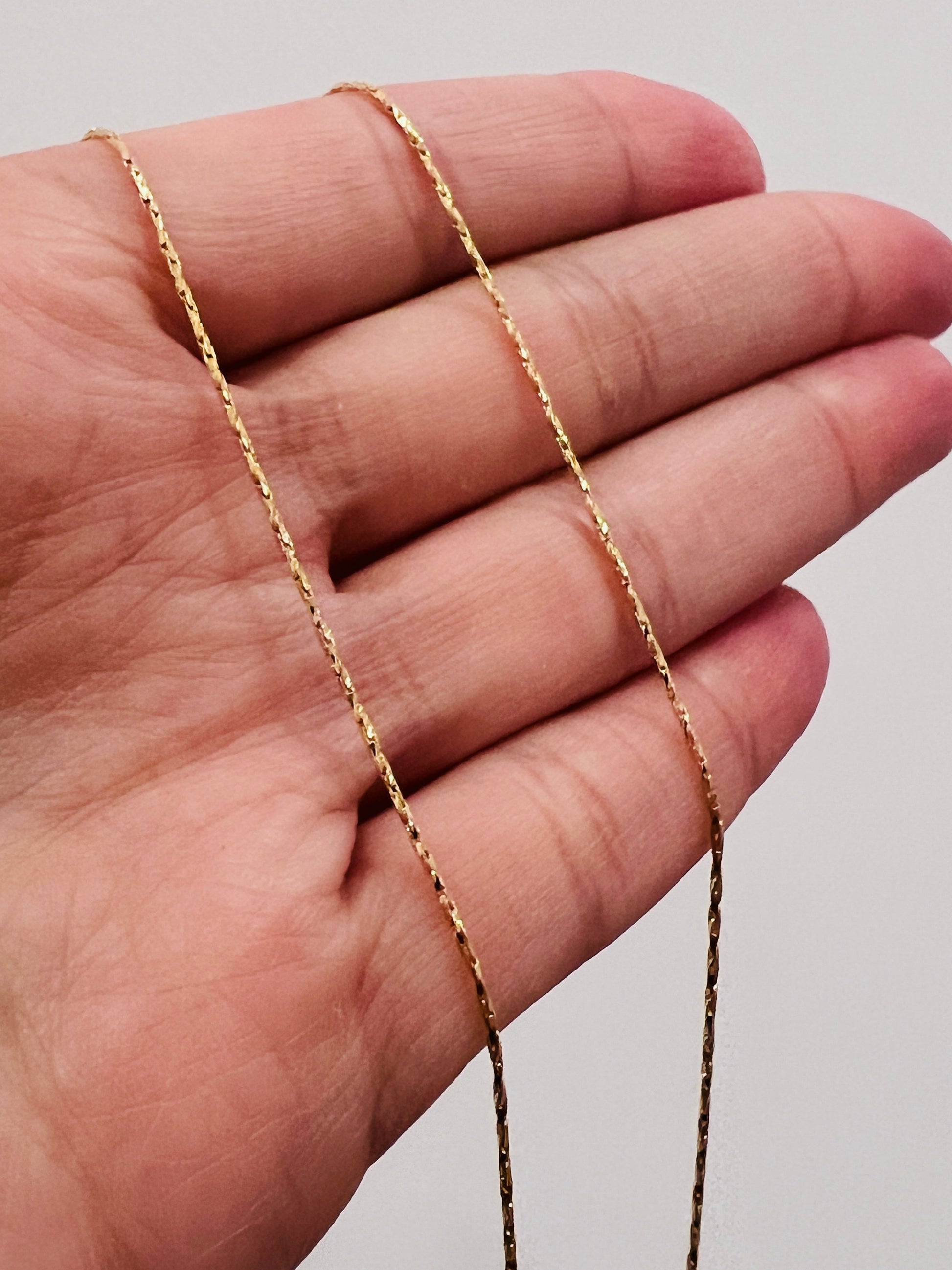18KT Gold Filled Necklaces, Gold Filled Snake Necklace | 0.8mm Twist Chain | 16" 18" Length by HAUS OF MONOGRAM
